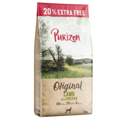 12 kg + 2,4 kg kaupan päälle! 14,4 kg Purizon-koiranruoka - lammas ja kana 12 kg + 2,4 kg kaupan päälle! 14,4 kg Purizon-koiranruoka - lammas ja kana