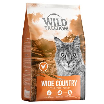 Wild Freedom Wide Country nourriture pour chats, 6,5 kg, recette 100 % sans céréales avec viande de volaille fraîche.
