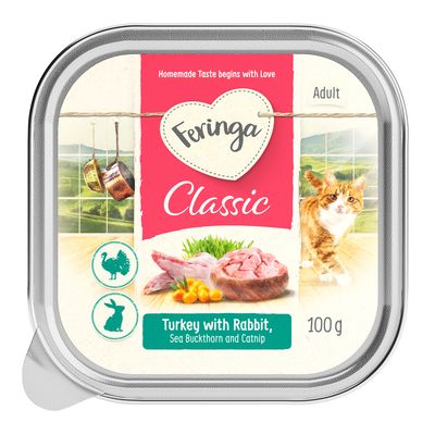 Sparepakke: Feringa alubakker 48 x 100 g - Kanin & Kalkun
