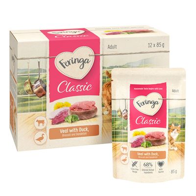 Feringa Pouch -säästöpakkaus 48 x 85 g - ankka, vasikka & parsakaali