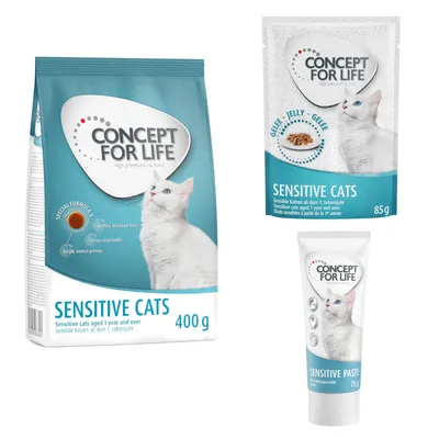 Probierset Concept for Life Sensitive - Sensitive in Gelee + 400 g Trocken + 75 g Paste Probierset Concept for Life Sensitive - Sensitive in Gelee + 400 g Trocken + 75 g Paste