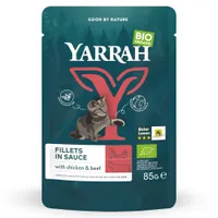 Yarrah Bio Filets in Saus 14 x 85 g Kattenvoer - met Bio Rund