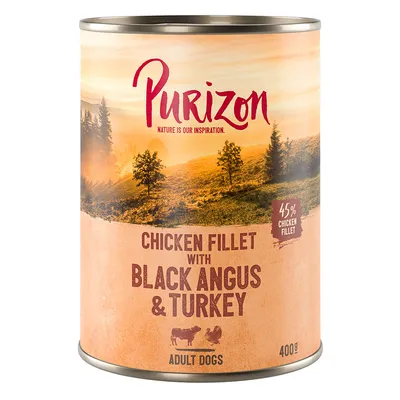 Voordeelpakket Purizon Adult 24 x 400 g - Black Angus & Kalkoen met Zoete Aardappel en Cranberry