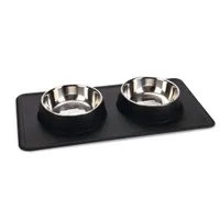 Karlie Diner Set Silikon Dex - 2 X 350 ml, Ø 14 cm Schwarz