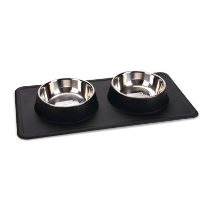 Karlie Silikon Dex Diner Set 2 x 350 ml, Ø 14 cm, fekete