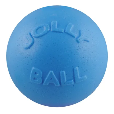 Modrý míč s vyraženým nápisem 'Jolly Ball'.