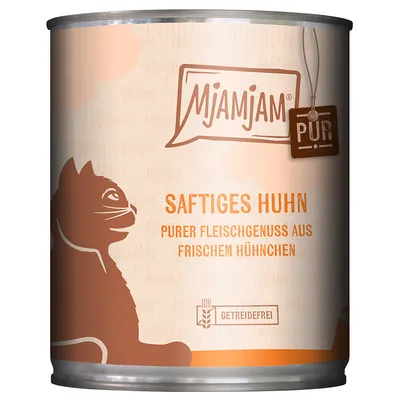 MjAMjAM Pur Poulet juteux, pur plaisir de viande de poulet frais, sans céréales.