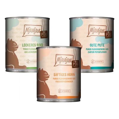 Probierpaket MjAMjAM purer Fleischgenuss 6 x 800 g Mixpaket (3 Sorten)