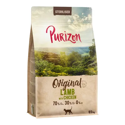 Purizon Sterilised Original Lamm med kyckling, 70 % kött och fisk, 30 % frukt och grönsaker, 0 % spannmål, 6,5 kg förpackning.