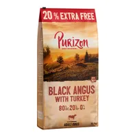 Purizon 14,4 kg pienso para perros en oferta: 12 + 2,4 kg ¡gratis! - Adult Black Angus con pavo