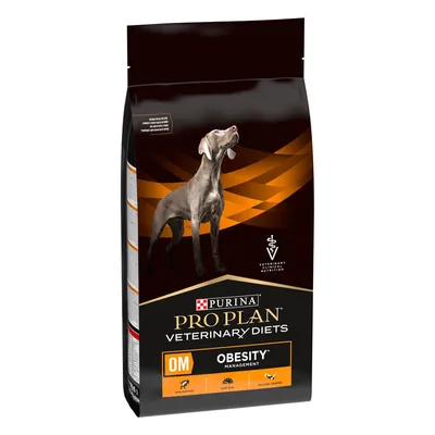 Purina Pro Plan Veterinary Diets OM Obesity Management. Suché krmivo pro psy s nízkým obsahem tuku, vysokým podílem bílkovin a kontrolou glukózy.