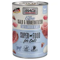 Ekonomipack: MAC's Cat kattfoder 24 x 400 g - Kitten Kalv & kycklinghjärta