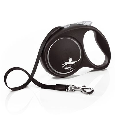 flexi Black Design -nauhatalutin musta, 5 m M: max 25 kg