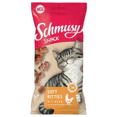 Schmusy Snack Soft Bitties mit Huhn. Neu. Ohne Zuckerzusatz, Weizenfrei.