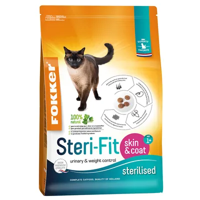 Fokker Cat Steri-Fit Skin & Coat Kattfoder - Dubbelförpackning: 2 x 10 kg Fokker Cat Steri-Fit Skin & Coat Kattfoder - Dubbelförpackning: 2 x 10 kg