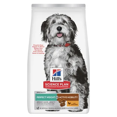 Hill's Science Plan Adult Perfect Weight & Active Mobility Medium poulet pour chien - 12 kg
