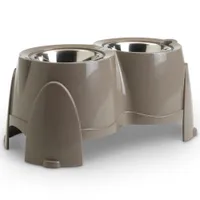 Savic Ergo Feeder Hondenbar - Lichtgrijs - 2 x 1,5 l, Hoogte 28 cm - Savic Ergo Feeder Hondenbar - Lichtgrijs