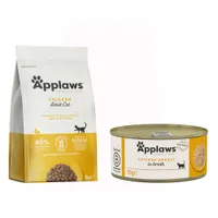 Provalo! Set prova misto Applaws secco + umido - 2 kg Adult Pollo + 6 x 70 g in Brodo Petto di Pollo