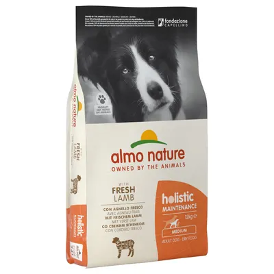 Almo Nature Holistic Maintenance droogvoer voor honden, met verse lam, medium, 12kg. Niet op dieren getest.