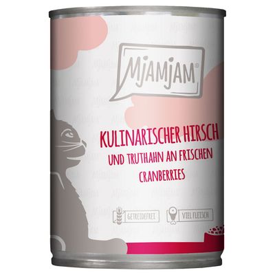 MjAMjAM 6 x 400 g kulinarischer Hirsch und Truthahn an frischen Cranberries