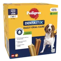 Pedigree Dentastix Daily Dental Chews for Medium Dogs (10-25kg) - Multibuy: 2 x 56 Sticks