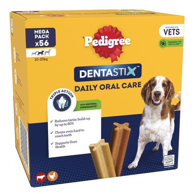 Pedigree Dentastix Daily Dental Chews for Medium Dogs (10-25kg) 56 Sticks