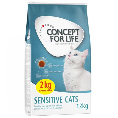 Concept for Life Sensitive Cats - poboljšana receptura! 10 + 2 kg gratis!