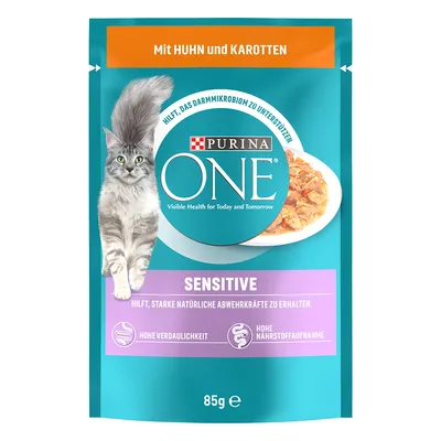 PURINA ONE Sensitive mit Huhn & Karotten - 52 x 85 g