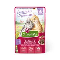 GranataPet Delicatessen in salsa 24 x 100 g - Pollame & Cuori d'anatra