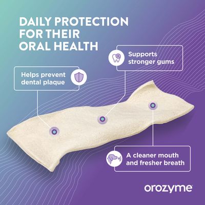 Orozyme. Täglicher Schutz für die Mundgesundheit: hilft Zahnbelag zu verhindern, unterstützt stärkere Zahnfleisch, sorgt für saubereren Mund und frischeren Atem.
