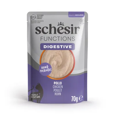 Schesir Functions Mousse 12 x 70 g - Digestive med kyckling Schesir Functions Mousse 12 x 70 g - Digestive med kyckling