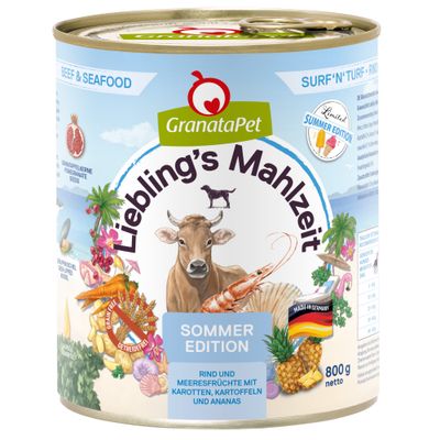 Sparpaket GranataPet Liebling's Mahlzeit 24 x 800 g Sommeredition - Surf'n'Turf