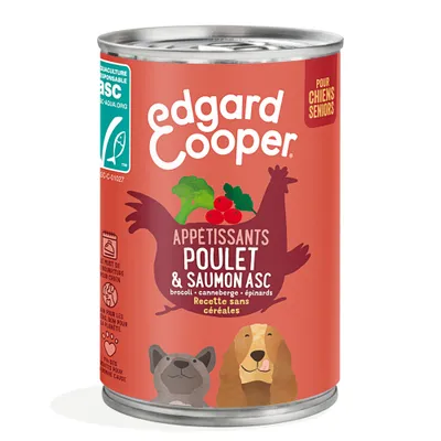 Edgard & Cooper Senior graanvrij 6 x 400 g - Kip & Zalm Edgard & Cooper Senior graanvrij 6 x 400 g - Kip & Zalm