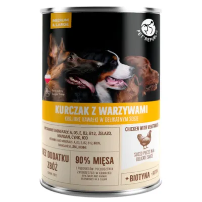 Pet Republic Adult kousky v omáčce - kuře a zelenina (6 x 1,250 g)
