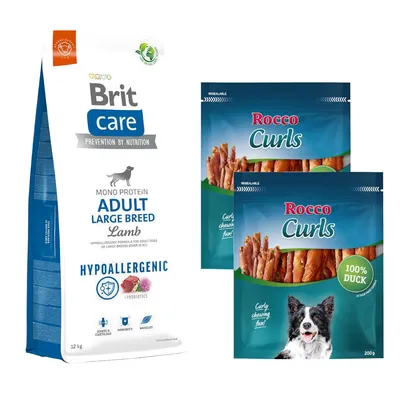 10 zł taniej! Brit karma sucha dla psa, 12 / 15 kg + Rocco Curls, kaczka, 400 g - Hypoallergenic Adult Large Breed, jagnięcina 10 zł taniej! Brit karma sucha dla psa, 12 / 15 kg + Rocco Curls, kaczka, 400 g - Hypoallergenic Adult Large Breed, jagnięcina