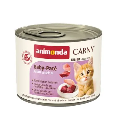 animonda Carny Kitten 12 x 200 g - Nötkött, kyckling och kanin