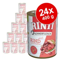 RINTI ínyenceknek gazdaságos csomag 24 x 400 g - Mix: bárány, csirke, kacsa, vad