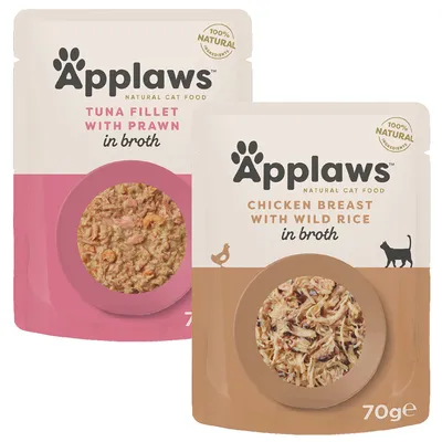 Applaws Cat Natural in Broth Saver Pack 48 x 70g - Mixed Pack Chicken & Tuna (2 Varieties)