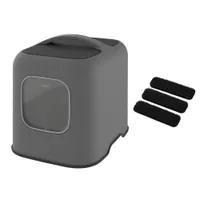 Rotho MyPet BIALA Cat Litter Tray - Set: Anthracite Litter Tray + 3 Activated Charcoal Filters