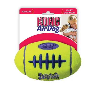 KONG Hundespielzeug Tennis-Football mit Quietscher - 2 Stück (L 19 x B 10 cm)