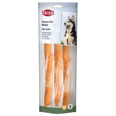 Trixie Denta Fun Rolls mit Huhn 3 Stück, ca. 28 cm (250 g)