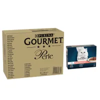 24 x 85 g gratis! 96 x 85 g Megapack Gourmet Perle + 24 x 85 g hrană umedă pisici - Vită, pui, somon, ton 96 x 85 g + Vită, pui, iepure & somon 24 x 85 g