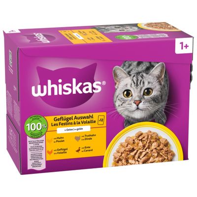 Whiskas 1+ Adult Pouches -lajitelma 12 x 85 g