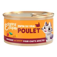 Lot Edgard & Cooper Adult Morceaux en sauce sans céréales 12 x 85 g pour chat - poulet