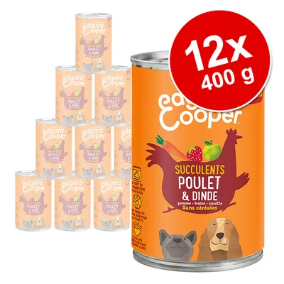 Edgard & Cooper natvoer voor honden, smaak: kip en kalkoen met appel, aardbei, wortel. Graanvrij. Verpakking: 12 blikken van 400 g. Edgard & Cooper natvoer voor honden, smaak: kip en kalkoen met appel, aardbei, wortel. Graanvrij. Verpakking: 12 blikken van 400 g.