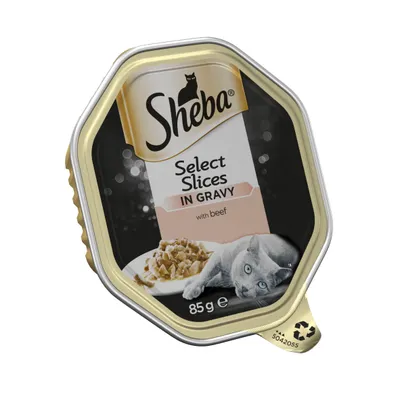 Sheba Select Slices in Gravy with beef, 85g.