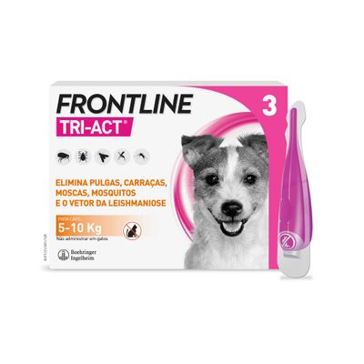 Frontline® Tri-Act pipetas para cães de 5 a 10 kg 3 x 1 ml