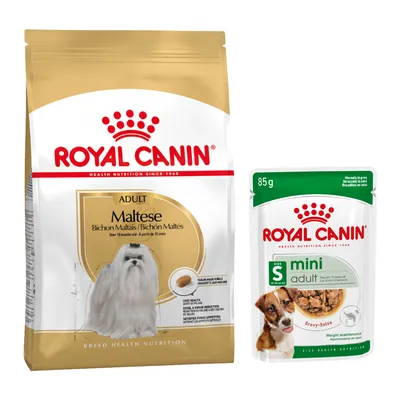 Royal Canin Breed Dry Dog Food + Royal Canin Wet Dog Food - 15% Off! * - Maltese Adult (1.5kg) + Mini Adult in Gravy (12 x 85g) Royal Canin Breed Dry Dog Food + Royal Canin Wet Dog Food - 15% Off! * - Maltese Adult (1.5kg) + Mini Adult in Gravy (12 x 85g)