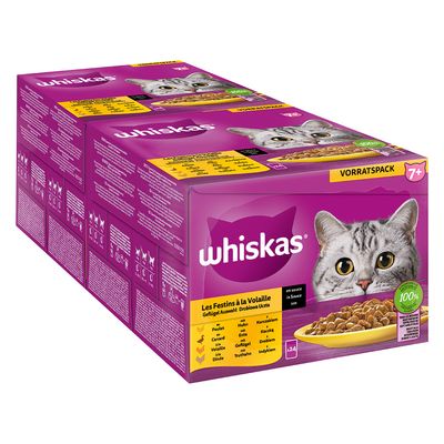 Megapack Whiskas Senior Frischebeutel 48 x 85 g 7+ Geflügel Auswahl in Sauce