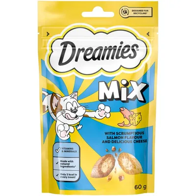 Dreamies Mix Cat Treats - Salmon & Cheese Dreamies Mix Cat Treats - Salmon & Cheese